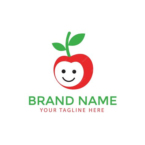 Premium Vector | Apple logo with a smiling face