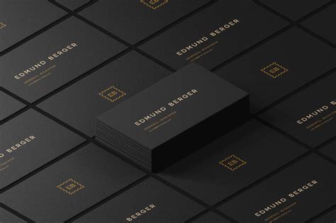 Free Dark Isometric Business Cards Mockup PSD - Free Mockup World