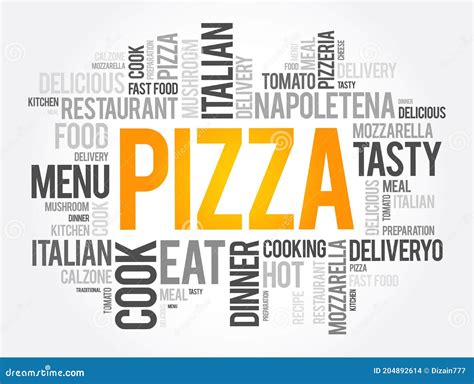 PIZZA Word Cloud Collage, Food Concept Background Stock Illustration ...