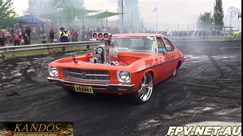 BLOWN V8 HOLDEN HQ ( KRANKY ) CATCHES FIRE IN THE BURNOUT FINALS AND ...