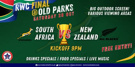 Rugby World Cup Final - SA vs New Zealand - Old Parks Sports Club