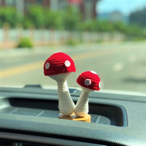 Crochet Mushroom Car Dashboard Accessories Kawaii Car - Etsy | Car decor, Car dashboard ...