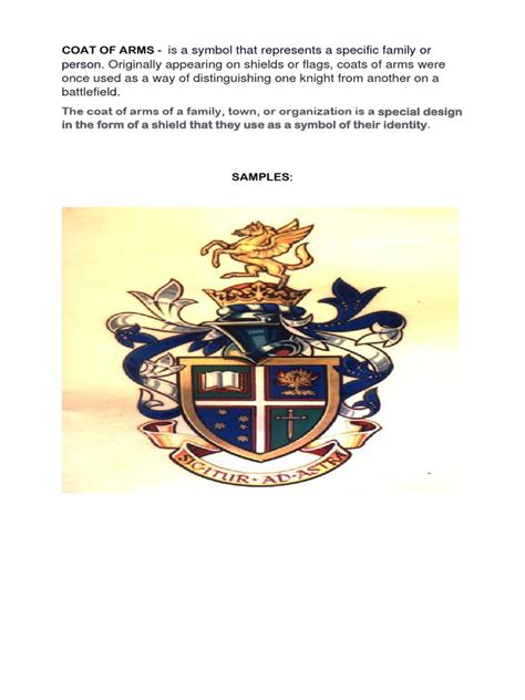 Coat of Arms Definition and Samples | PDF