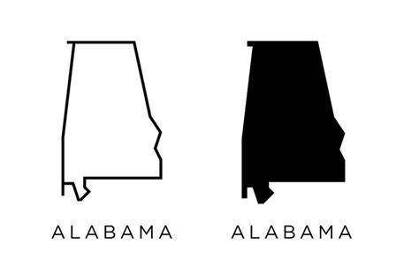 Alabama County Map Vector Outline State Of Usa In Gra - vrogue.co