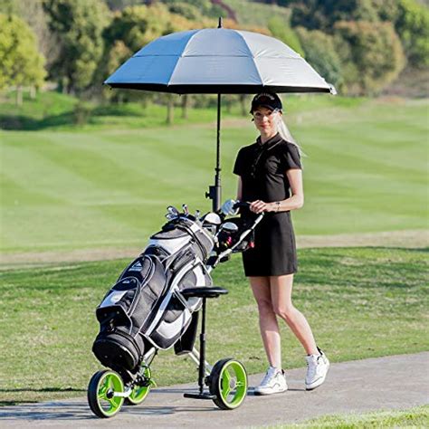 Tangkula Golf Push Cart with Seat, Lightweight Folding 3 Wheels Golf Pull Cart, Golf Trolley ...