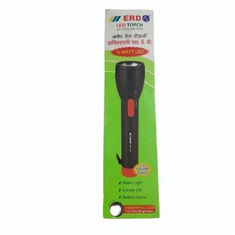 Rechargeable ERD LP-2222 LED Black Hand Torch, 2 AA at Rs 440/piece in ...