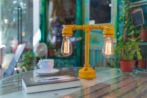 Vintage Industrial waterpipe touch table lamp | Wendy . | Flickr