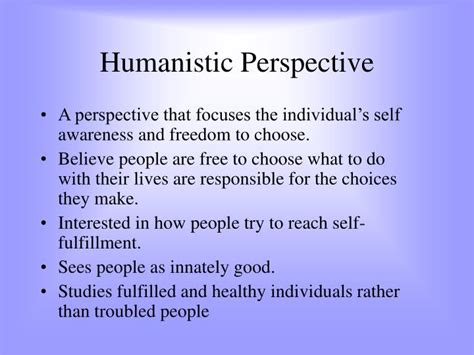 PPT - Humanistic Perspective PowerPoint Presentation - ID:353692