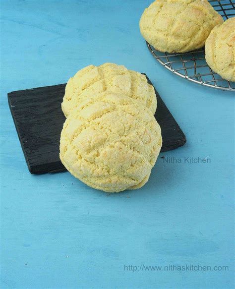 Melon Pan | Japanese Melon Bread Recipe - Nitha Kitchen