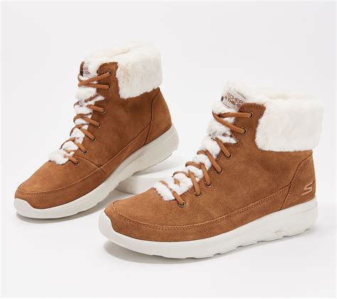 Skechers On-the-Go Water Repellent Suede Boots - Winter Chill - QVC.com ...