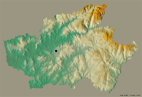 Braga, District Of Portugal, On Solid. Relief Stock Illustration ...