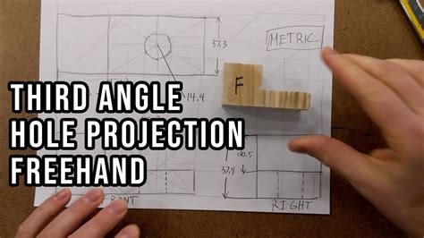 How to Draw Third Angle Projection Freehand Drawing Tutorial - YouTube