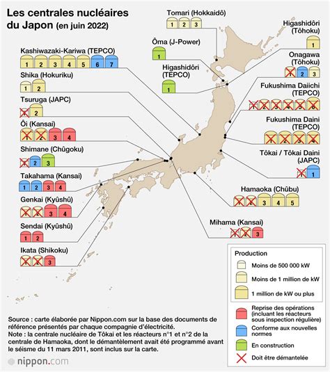 La carte des centrales nucléaires au Japon : où en est-on en 2022 ...