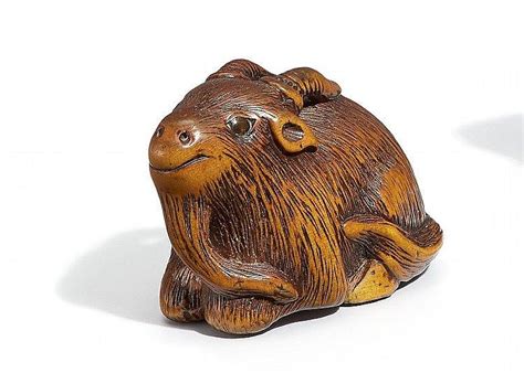 Netsuke SITTING GOAT. BOXWOOD. Mid 19th century. Sculptures, Lion ...