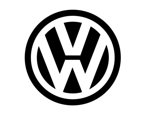 Volkswagen Brand Logo Car Symbol Black Design German Automobile Vector ...