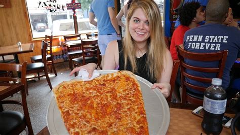 WORLDS LARGEST PIZZA SLICE! TWO FOOT LONG! - YouTube