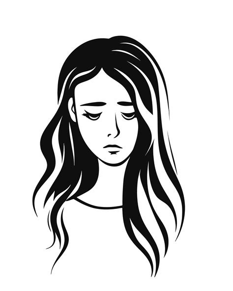 sad girl face 24226468 Vector Art at Vecteezy