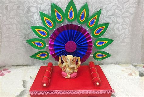 Ganpati Makhar| Ganesh puja decorations | Diy paper crafts decoration ...