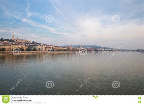 Danube River - Panorama. View of Budapest. Embankment. Stock Photo ...