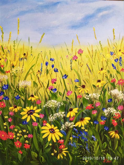 Landscape Painting Oil Painting Original Abstract Art | Etsy in 2021 | Wildflower paintings ...