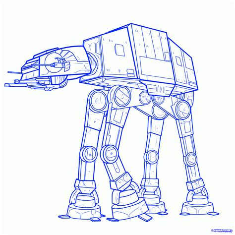 How To Draw an Imperial Walker, Imperial Walker, Step by Step, Star Wars Characters, Draw Star ...