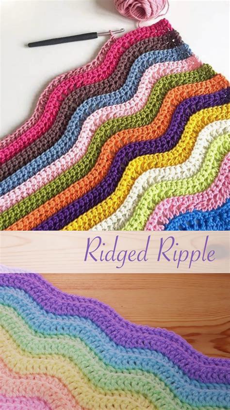 Simple Crochet: Ridged Ripple Blanket / Scarf - Crocheted World