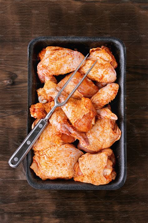 Raw marinated chicken stock photo containing chicken and marinated ...