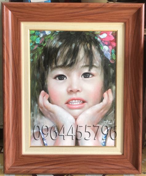 tranh chân dung bé gái mã 02 - Tranh Sơn Dầu Vẽ Tay - Tranh Sơn Mài - Tường Lam ART - 0964455796