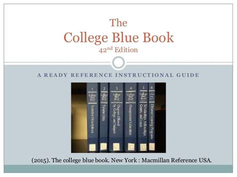 The College Blue Book instructional guide