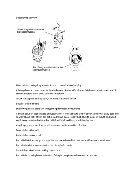 Buccal Drug Delivery - Buccal Drug Delivery Have to keep taking drug in ...