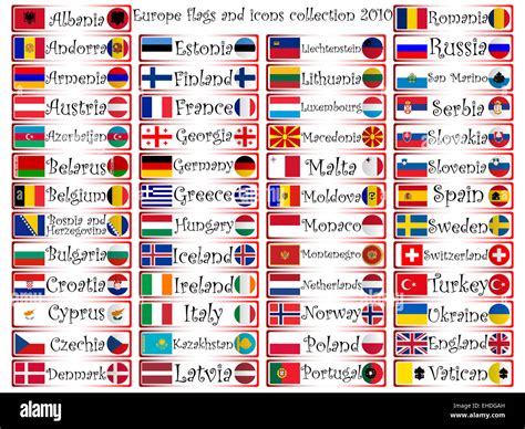 europe flags and icons collection Stock Photo - Alamy