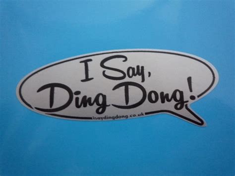 I Say Ding Dong Speech Bubble Stickers. Black & Silver. 3". Set of 4.