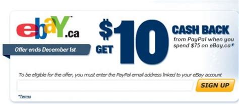 Ebay Canada Pay With Paypal and Receive $10 Cashback When You Spen $75 Or more! - Canadian ...