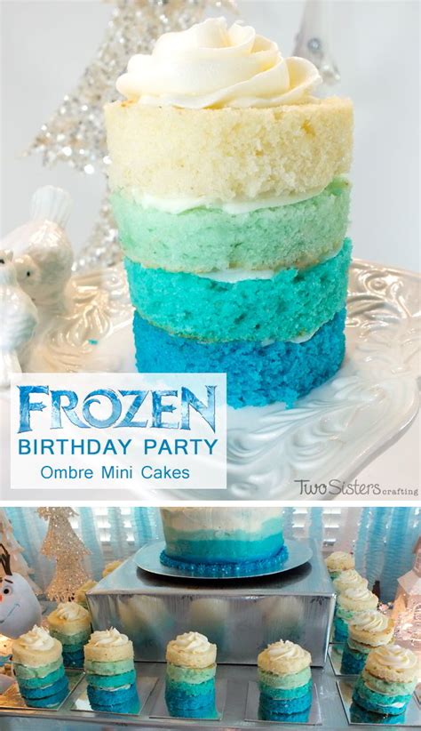 Disney Frozen Ombre Mini Cakes - Two Sisters Crafting