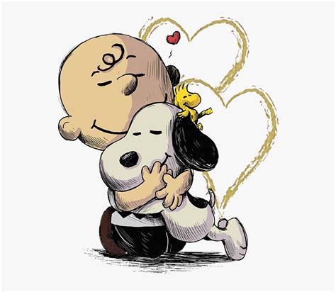 Transparent Best Friend Clip Art - Snoopy Hugging Charlie Brown And ...