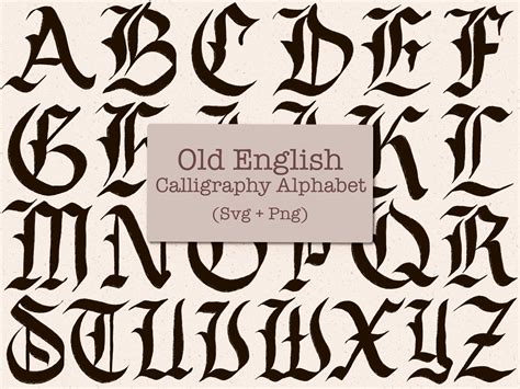 Old English Calligraphy Alphabet