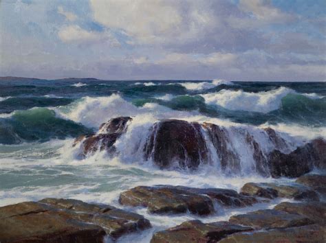 Onrush, East Boothbay, Maine by Donald Demers | Beach art painting, Surf painting, Seascape ...