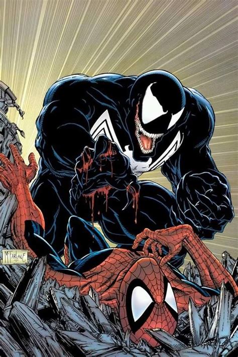 Venom vs Spider-Man Art by Todd McFarlane | Venom comics, Marvel villains, Spiderman comic