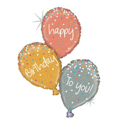 40″ Glitter Holographic Happy Birthday Helium Balloon – National 5 and 10