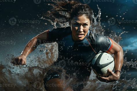 Female rugby players competing on the rugby field 29883525 Stock Photo ...