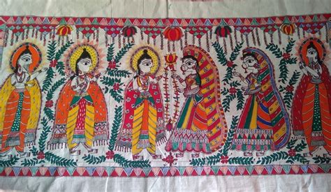 Sita Swayamvar #2 - Madhubani painting (60" x 30") - International ...