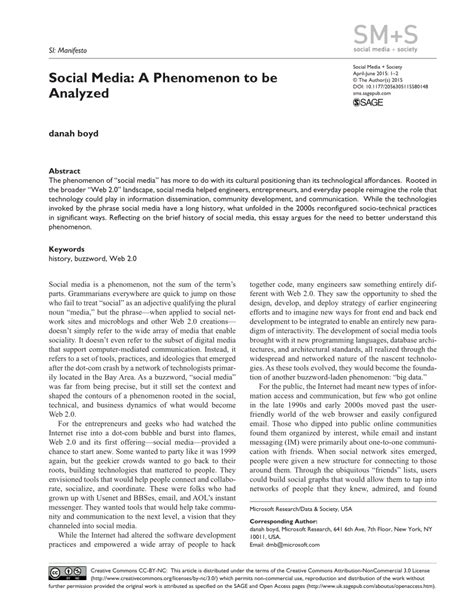 (PDF) Social Media: A Phenomenon to be Analyzed