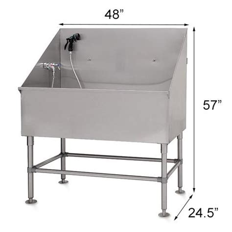 Indoor / Outdoor Stainless Steel Dog Wash Tub , Professional Dog Grooming Tubs