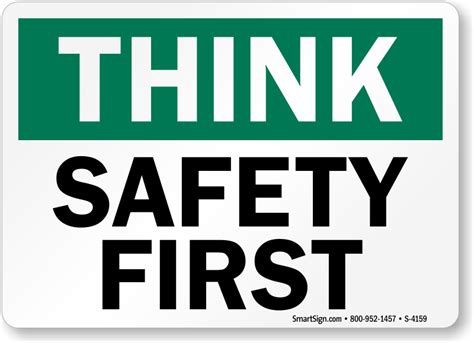 Safety First - Safety Slogan Sign, SKU: S-4159 - MySafetySign.com