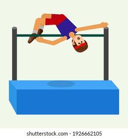 High Jump Athletics Competition Cartoon Vector Stock Vector (Royalty ...