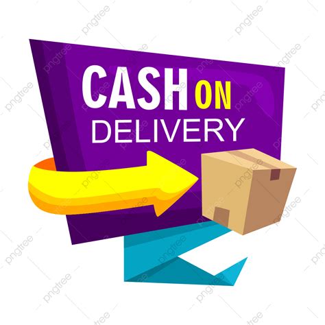 Box Delivery Package Vector Hd Images, Cash On Delivery Design With Package Box Isolated Purple ...