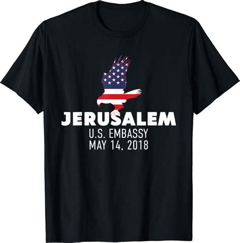 Jerusalem Israel USA Embassy T-Shirt American Flag - Walmart.com