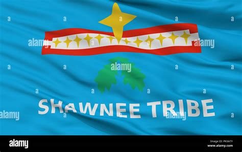 Shawnee Tribe Of Oklahoma Indian Flag, Closeup View, 3D Rendering Stock ...