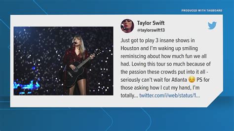 Taylor Swift cuts her hand in Houston during tour | khou.com