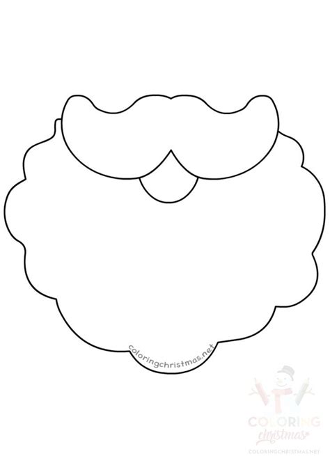 Santa Claus beard template printable - Coloring Christmas